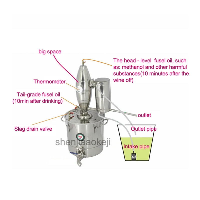 Нержавеющая сталь Небольшие пивоварения вина Дистилляторы вино оборудование для пивоварения вина делая машину 20л/50л 1 шт