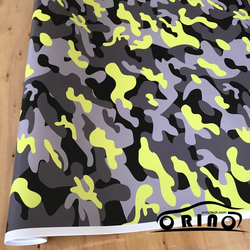 Cheap Zwart Grijs Geel Sneeuw Camo Vinyl Auto Wrap Arctic Gedrukt Camouflage Scooter Motorfiets DIY Sticker Film Lijm Wikkelen