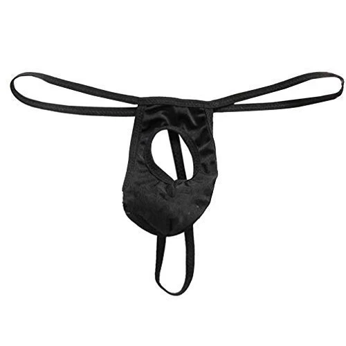 Горячие мужские сексуальные открытые стринги T-back Pouch Thong Brief черный