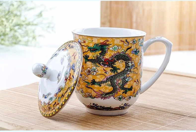Кружка Dragon boss, керамическая кружка с крышкой, рекламная кружка из костяного фарфора, полная печать, кружка dragon для чая и кофе, высокое качество