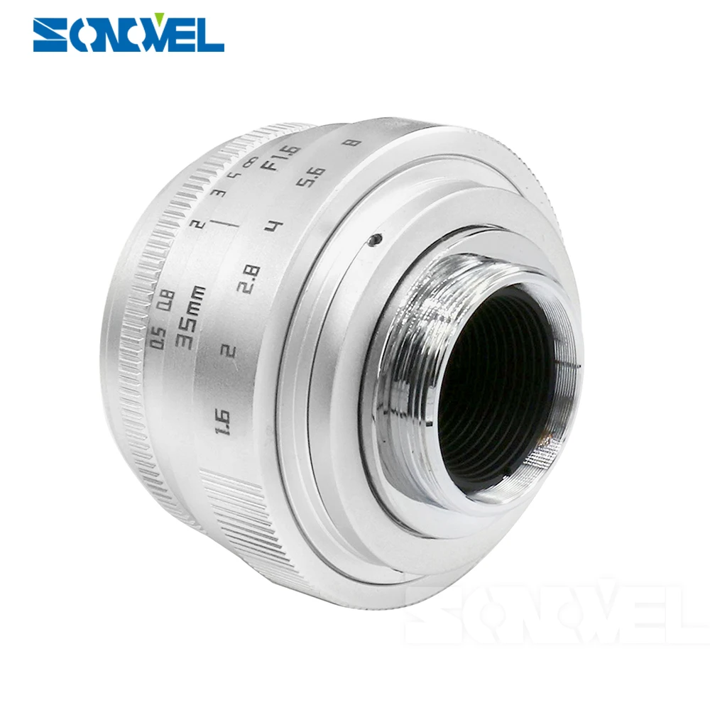 Объектив камеры серебристый 35 мм F1.6 CCTV объектив C Mount + бленда объектива для Olympus