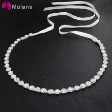 MOLANS великолепные серебряные свадебные ленты для свадебного платья простые серебряные цветочные бант ленты вечернее платье пояс