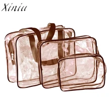 3 шт./компл. Горячая дорожная должна-прозрачная Водонепроницаемая косметичка Сумка Для Мытья Ванной Принадлежности для хранения косметики сумки