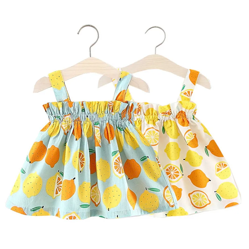 

Baby Girls Summer Dress Clothes Toddler Kid Princess Party Print Cartoon Dress Child School Cute Casual Perform Sleeveless Dress