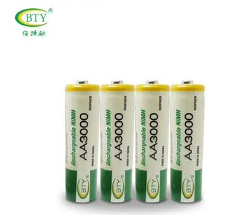 

bty AA 3000 1.2 V Quanlity Rechargeable Battery AA 3000 BTY NI-MH 1.2V Rechargeable 2A Battery 800mah
