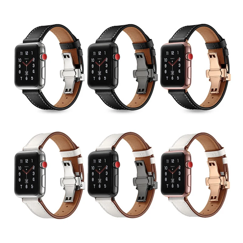 Ремешок из натуральной кожи для apple watch 4 5 44 мм 40 iwatch band 42 38 5/4/3/2/1|Ремешки часов| |