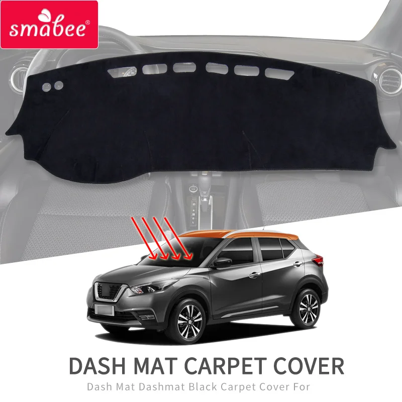 

Smabee Dash Mat For Nissan Kicks 2016 2017 2018 2019 Dashmat Pad LHD Dashboard Cover Carpet Sun Shade Mats BLACK