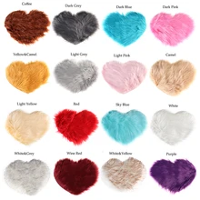 Шерсть имитация ковры из овчины искусственный мех нескользящие для спальни, ворсистый ковер украшение дома гостиная в форме сердца коврики