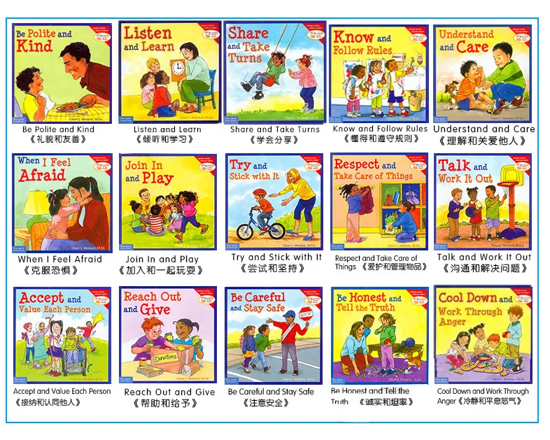 Conjunto de Aprendizagem para se Livro de História de Imagem em Inglês Prática para Crianças Livros Crianças Educacional Habilidades Sociais iq eq 15 - Dar Bem 2 Online shopping