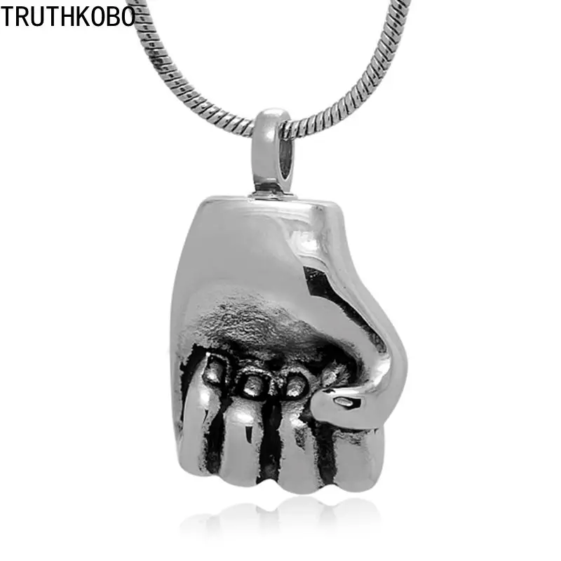 Personalized Design Urn Necklace Keepsake Ashes Fist Cremation Jewelry For Cool Mensin Pendants