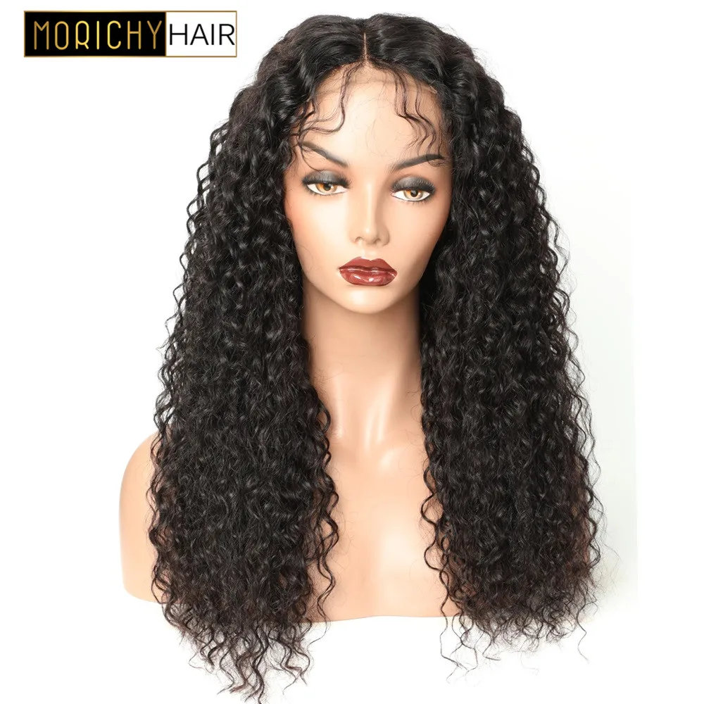 

Morichy 13x4 Lace Front Wigs Kinky Curly Brazilian Human Hair Wigs With Baby Hair Remy Hair Wigs 150% Density Natural Color