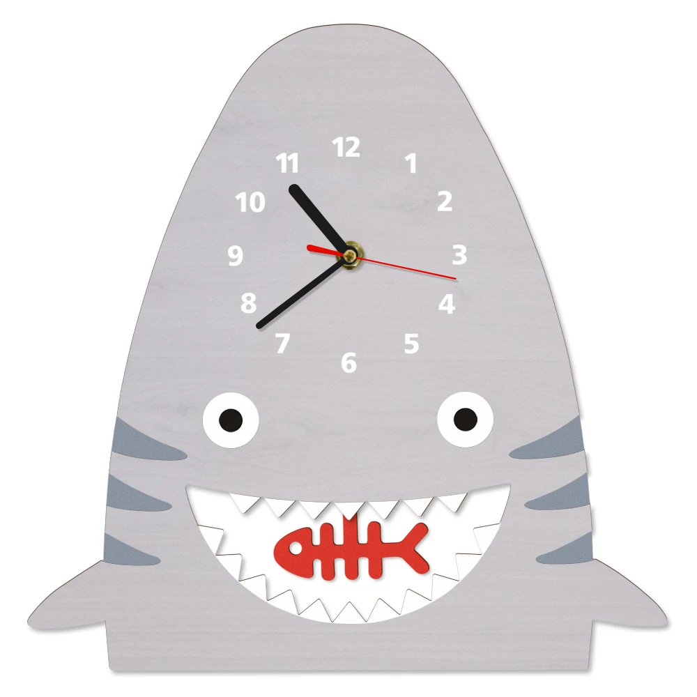 1piece Lovely Cartoon Shark Wooden Pendulum Wall Clock Watch Baby 1piece Lovely Cartoon Shark Wooden Pendulum Wall Clock Watch Baby Nursery Art Decor For Kid S Room Unique Gift Children In Clocks From Home