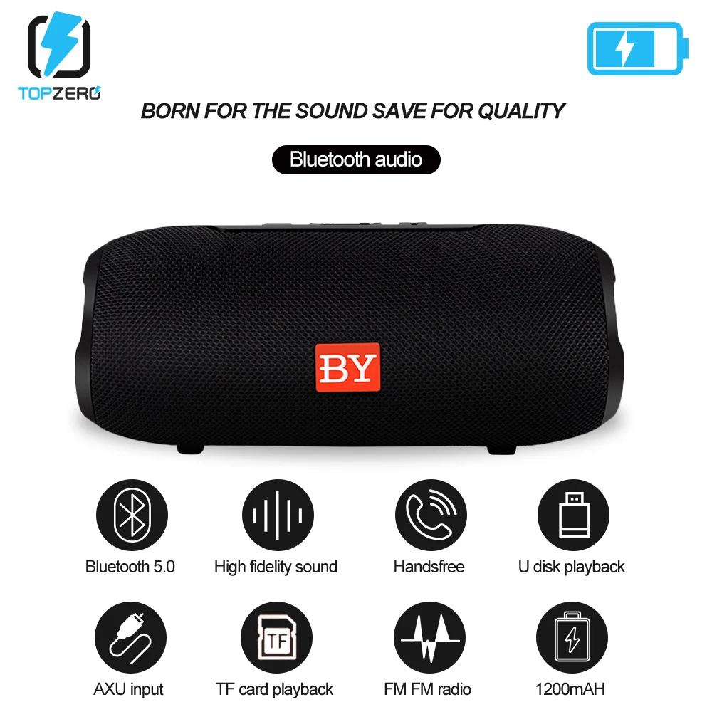 

Portable wireless Bluetooth 5.0 Stereo Speaker 10W Column Subwoofer Speakerphone Box Support TF card FM Radio Music USB AUX