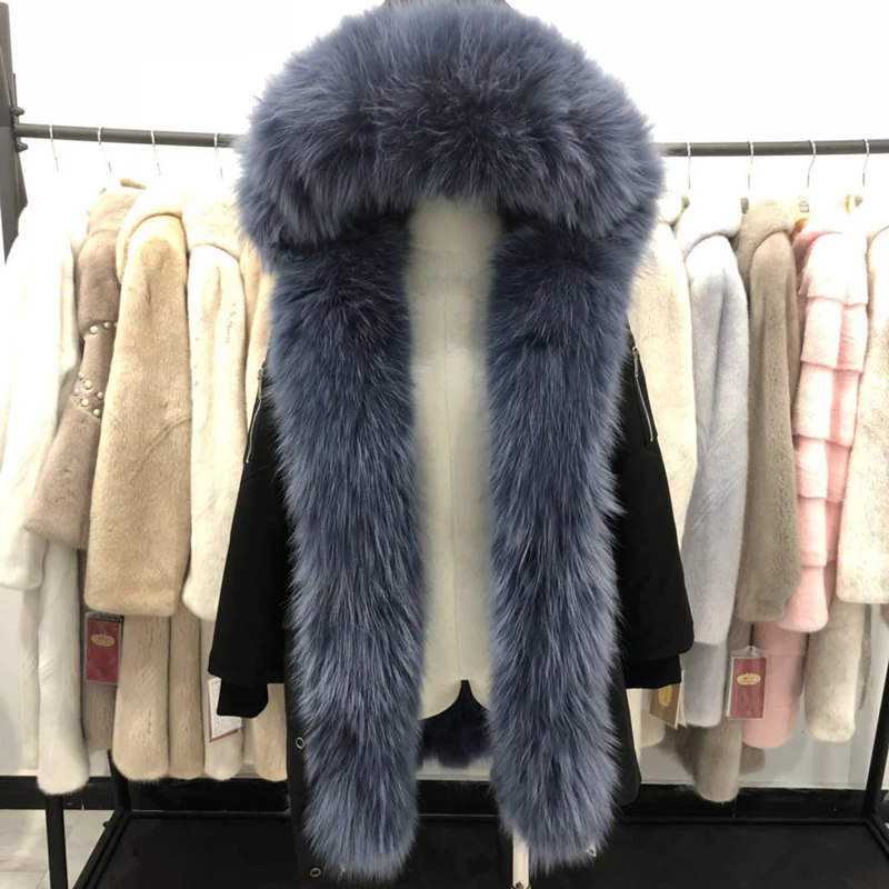 Raton green Réel Long Imperméable De black Épais Femmes Veste pink purple purple 2018 white brown Renard Parka Blue grey À Doublure Grand Véritable Hiver Capuchon Chaud Laveur white Manteau color grey green Fourrure pink pink blue qTv5B7E