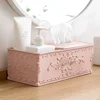MeyJig Tissue Box Cover Home Car Desk Organizer Remote Control Holder Makeup Cosmetic Storage Box Napkin Paper Container 2