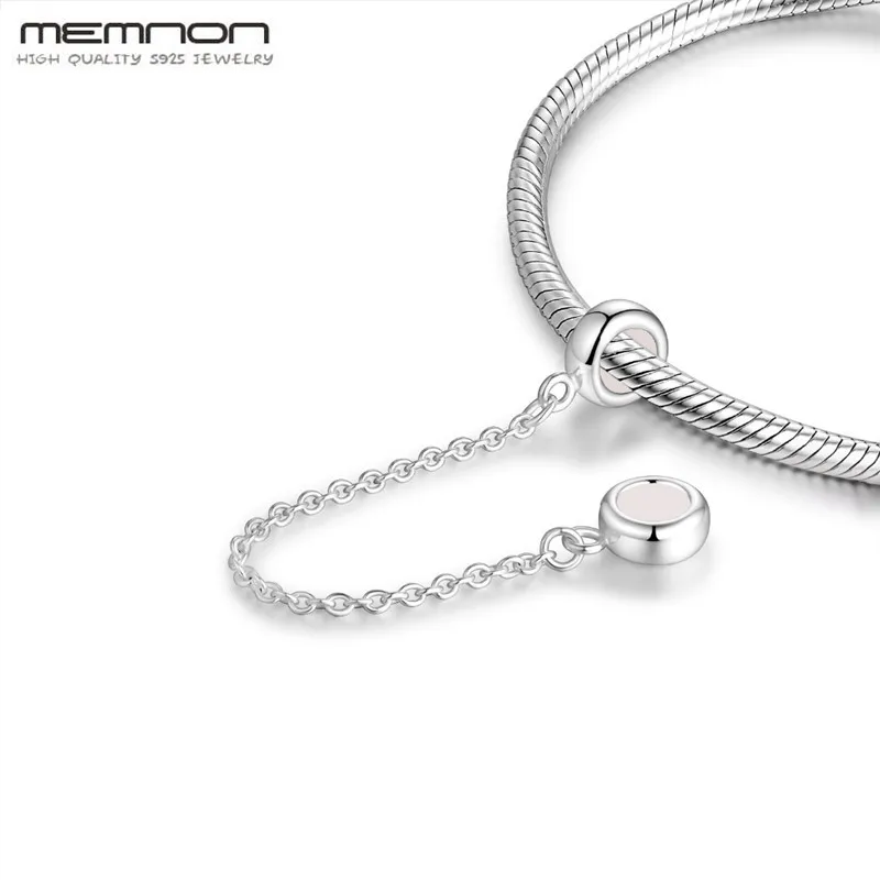 Stopper Safety Chain Charm Beads Fit Charms Silver 925 Original Bracelet Sterling Beads for Jewelry Making Women New Memnon DIY Fine Jewelry
