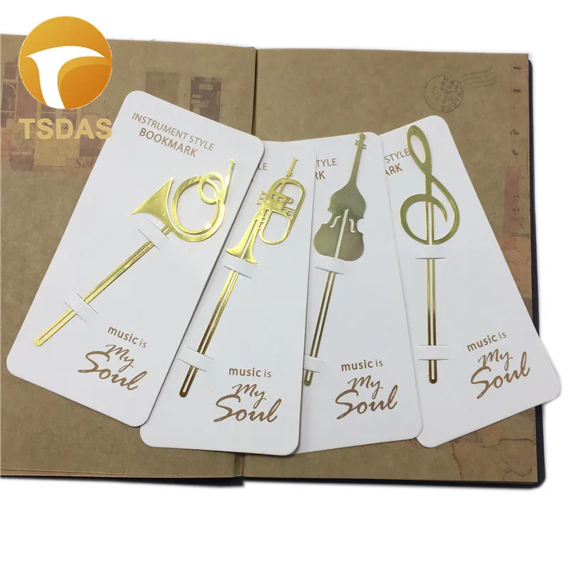 

20PCS/Lot Vintage Musical Instrument Designs Metal Bookmark For Books, Multifunction Gold Book Marks Funny Gift to Kids