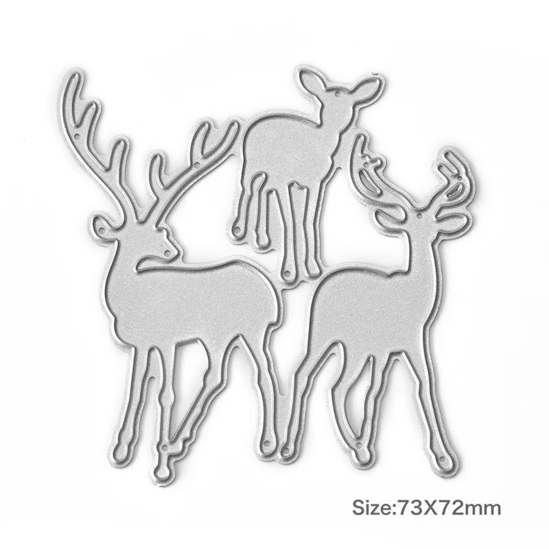 3PCS/Set Christmas Moose Metal Cutting Dies Stencil 2018 For DIY Scrapbooking Decorative Embossing Handcraft Die Cut Template