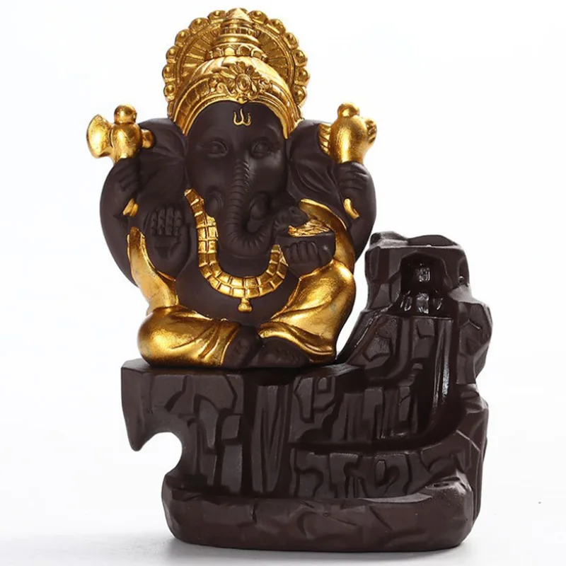 Ganesha курильница для благовоний горелка водопад буддийский слон голова Бог