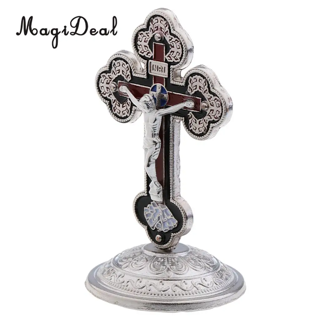 Crucifix Jesus Christ Cross Statue Figurine for Car Home Chapel Decoration