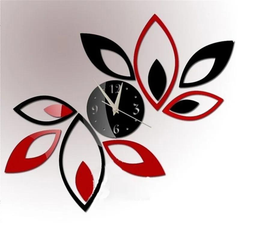 diy fashion 3d wall clock leaves shaped needle sticker foam for wall clock mdern design wall - Designer Wall Clocks Online diy fashion 3d wall clock leaves shaped needle sticker foam for wall clock mdern design wall - Designer Wall Clocks Online