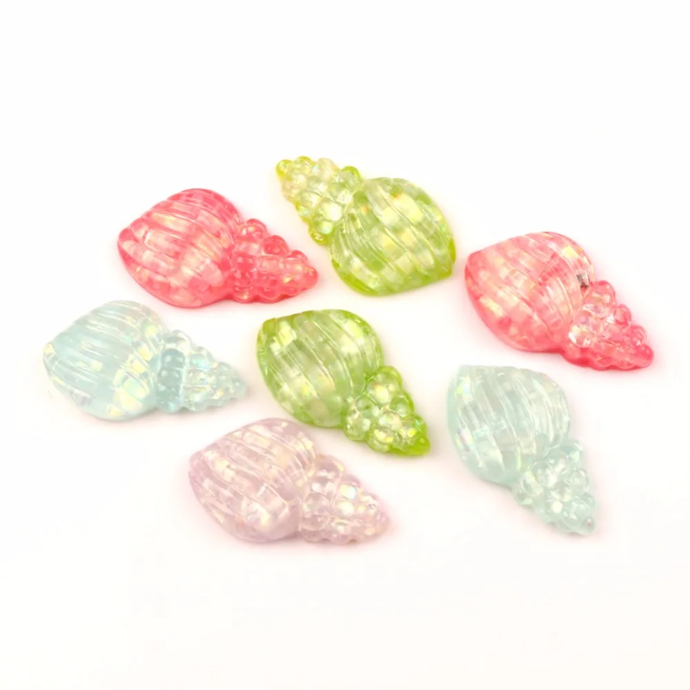 

LF 30Pcs Resin Bling Conch Decoration Crafts Flatback Cabochon Embellishments For Scrapbooking Kawaii Cute Diy Accessories