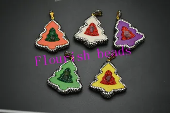 

Mix color Howlite Stone Christmas Tree Shape Pendants