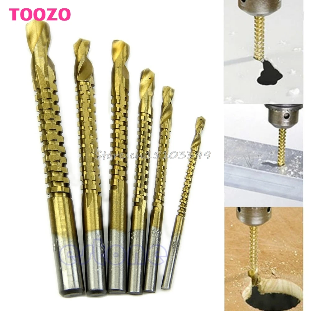 6pcs Woodworking Cutting Cutter Hole Saw Holesaw Wood Metal HSS Ti Drill Bit Dropship | Инструменты