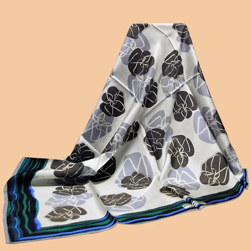 

HuaJun 2 Store|| Simple Design 90 Silk Scarf 100% Natural Silk Twill Scarf Printed Scarf Hand Crimping