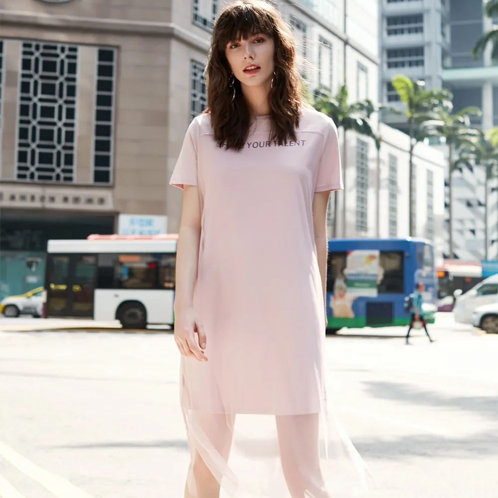

Women Sleeve Floral Print Ethnic Letter Party Summer Dress Summer Style Gauze Overlay Knitted
