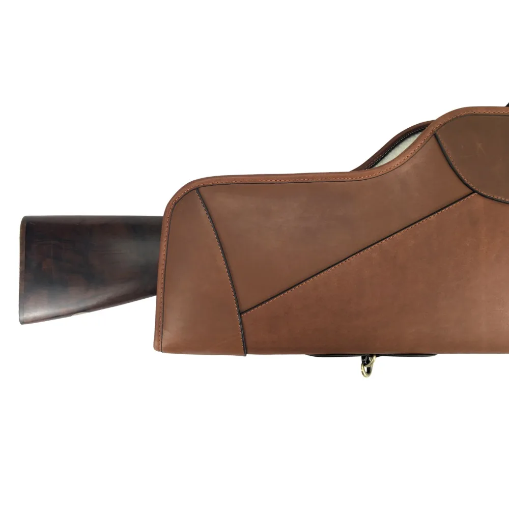 Чехол для охотничьей винтовки Tourbon Из Натуральной Кожи, нескользящий чехол для оптического прицела, флисовая мягкая сумка 128 см, принадлежности для стрельбы