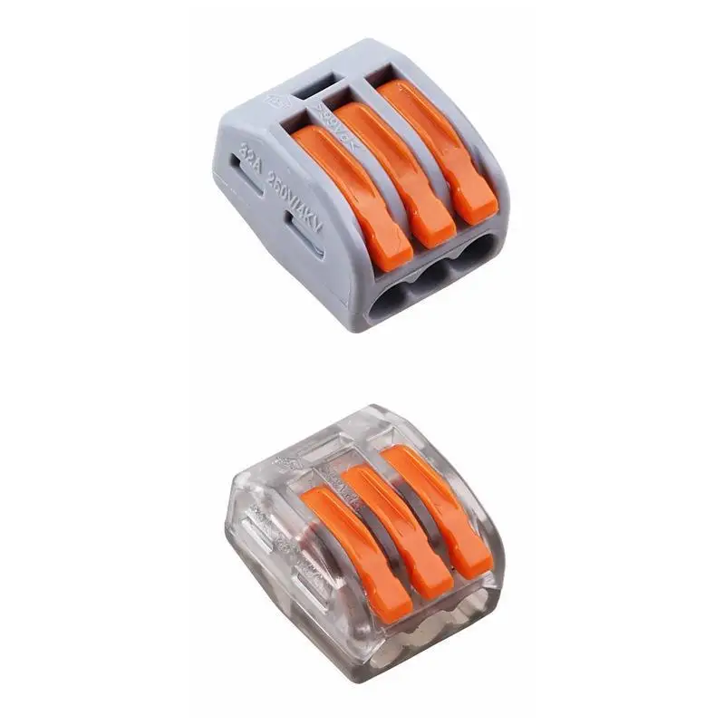10pcs Universal Compact Wire Wiring Connectors 3Pin Conductor Terminal
