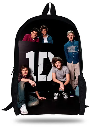 16-дюймовый Mochila школьный детский рюкзак 1D One Direction мешок школы для девочек для подростков, одежда для девочек и мальчиков, верхняя одежда с принтом «сумкой» Mochila Escolar Infantil