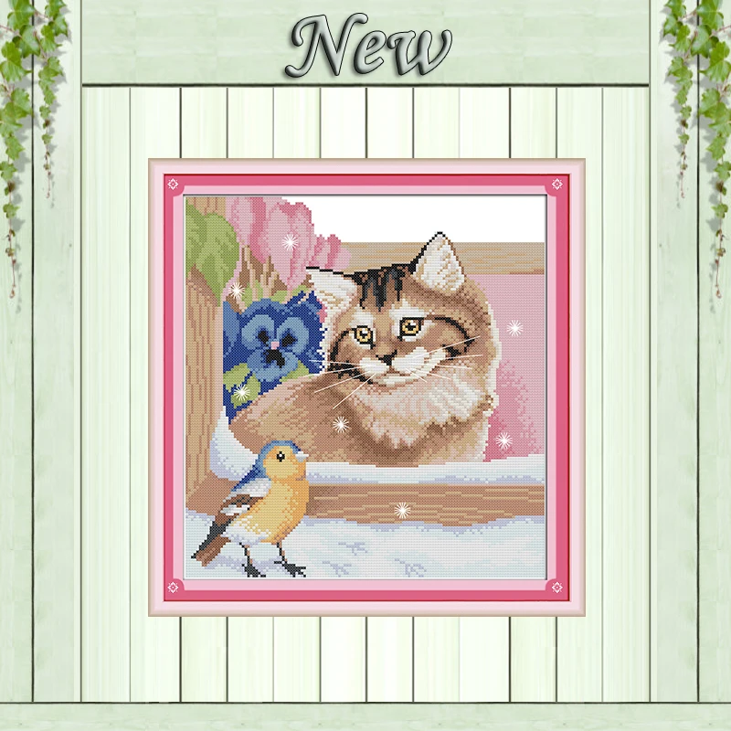 

Birds and cats animal painting Counted printed on the canvas DMC 14CT 11CT Cross Stitch Needlework kit,Embroidery Set House wall