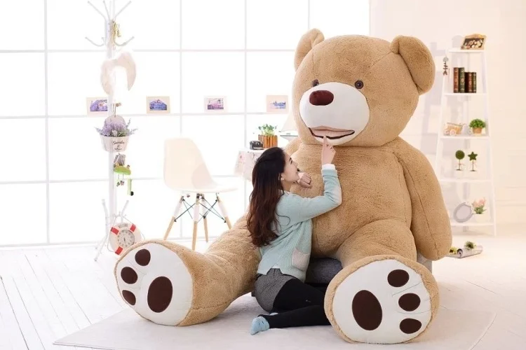 Распродажа игрушек большой размер 200 см Американский гигантский Медведь Кожа, плюшевый медведь пальто, хорошее качество Factary цена мягкие игрушки для девочек