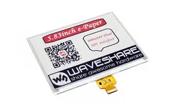 5,83 дюймов e-paper (B) 600x448, 5,83 дюймов E-Ink raw display, красный, черный, белый трехцветный e paper (B) SPI интерфейс, без платы