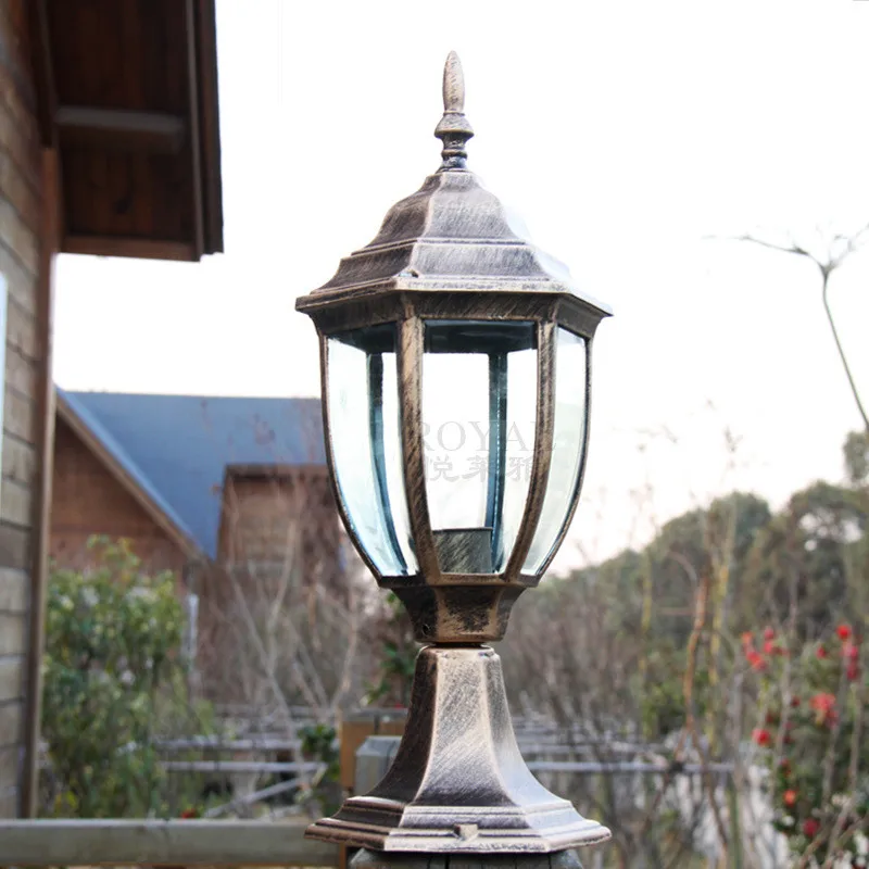 

All Aluminum Outdoor Floor Lamps Waterproof European Pillar Headlights Courtyard Fence Fence Project Rust-resistant Antique Ligh