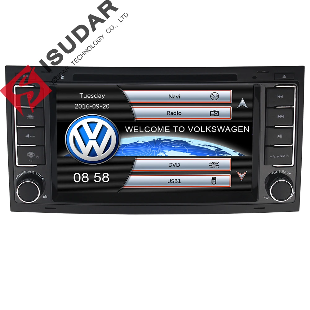 Isudar Автомагнитола с Сенсорным 7 Дюймовым Экраном Для Автомобилей Touareg/Volkswagen С
