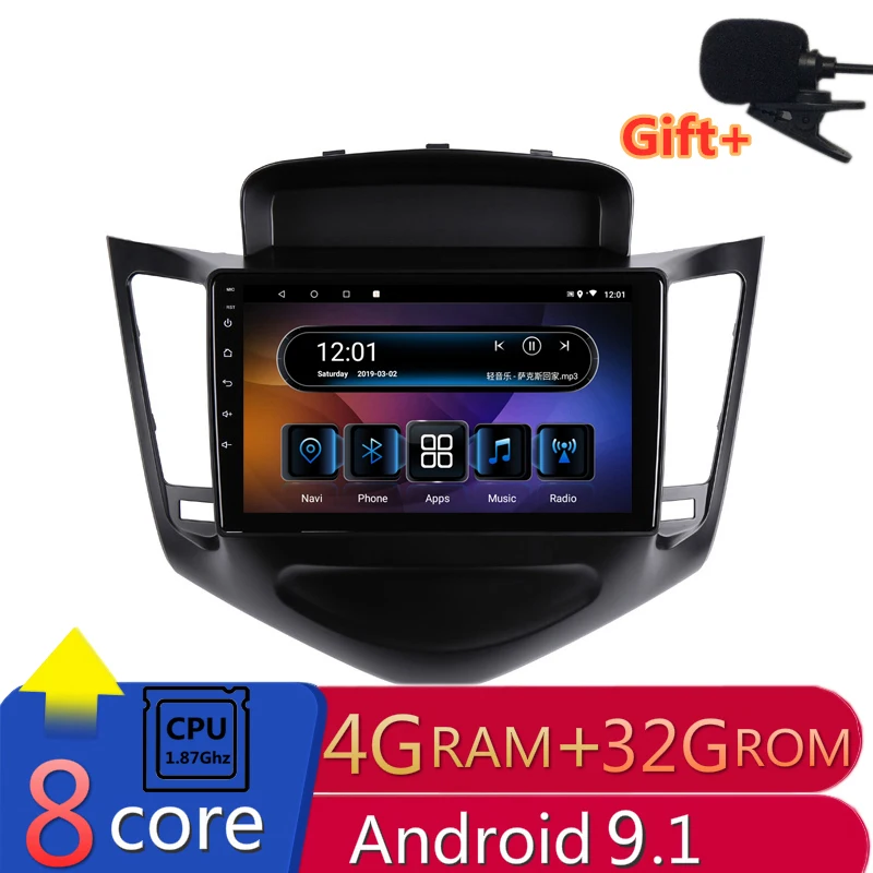 

9" 4G RAM 2.5D IPS 8 core Android 9.1 Car DVD Multimedia Player GPS for Chevrolet Cruze 2008 2009 2010 2011-12 radio navigation