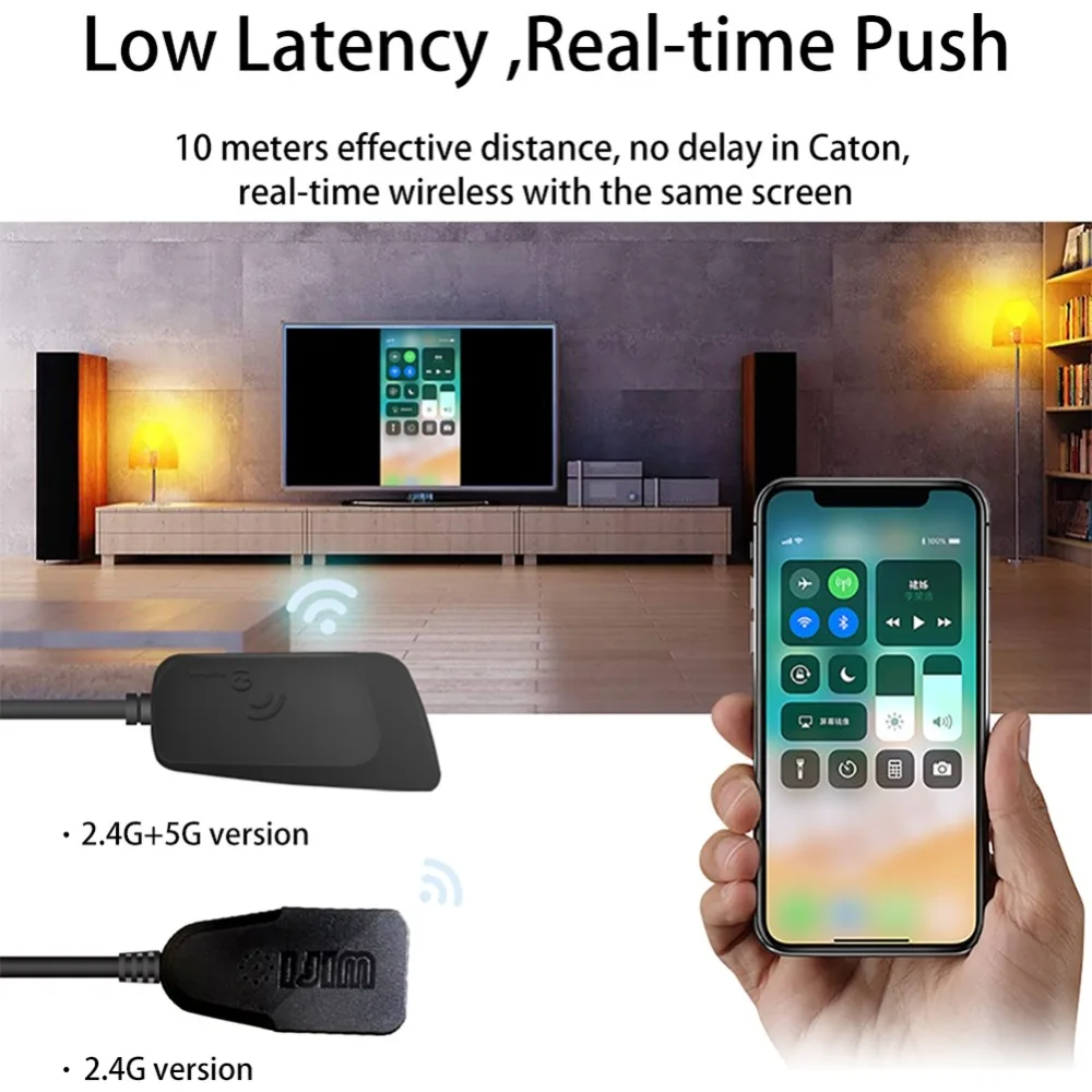

4K 1080P Full-HD 2.4G&5Ghz High Speed Wireless Display TV Stick Dongle Miracast Airplay Anycast For iOS Android Windows Google