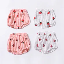 Детские шаровары с принтом/вышивкой в виде клубники и вишни