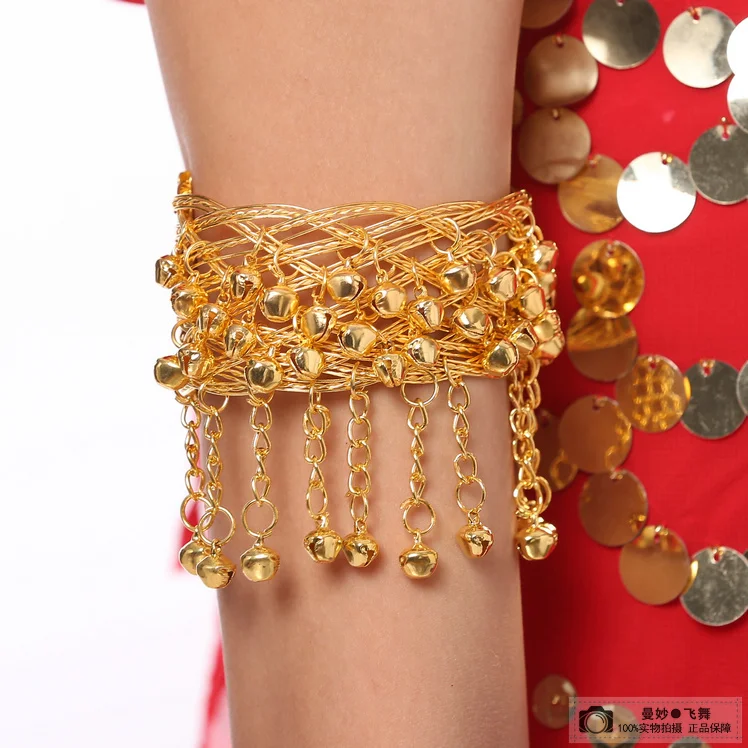Женский панк металлический браслет, манжета, браслет из бисера, ювелирные изделия, индийский танец живота, смягчающие ручные аксессуары, золотой цвет