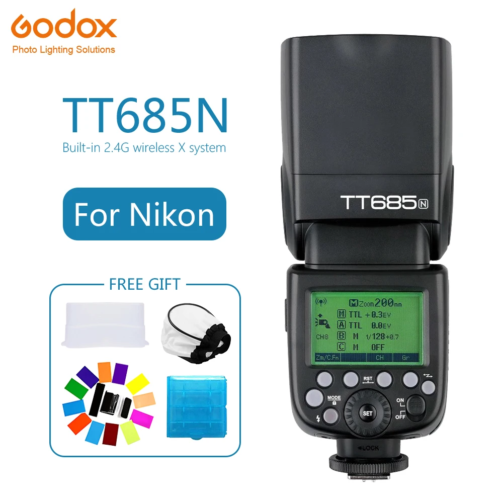 Godox TT685 TT685N Speedlite Flash TTL inalámbrico de 2,4G inalámbrico