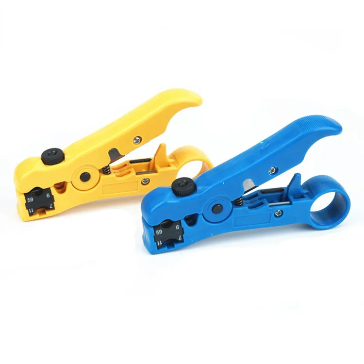 

Multi-functional Rotary Coaxial & Network Cable Cutter Stripping Tool for RG59 RG6 RG7 RG11 Network Cable Pliers Stripper