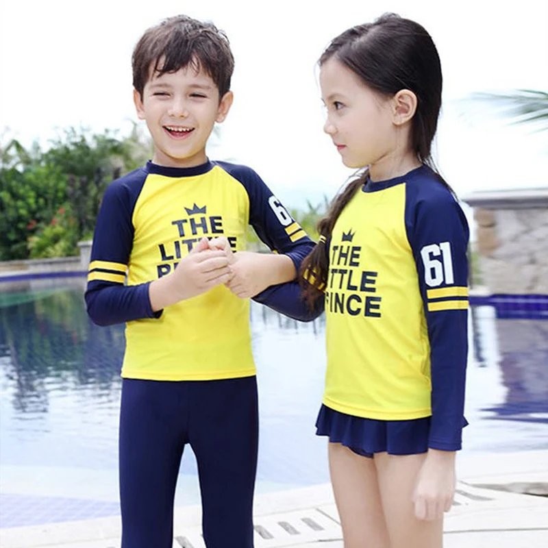 Xiqi rashgard Купальник для девочек и мальчиков купальный костюм с длинными рукавами из двух частей купальник одежда для серфинга