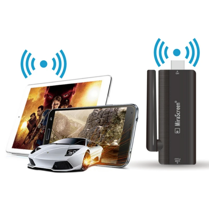 

Black B4 WiFi Display Receiver 1080P HDMI Mirascreen TV stick Audio Video DLNA Airplay Miracast Display Dongle for Extra Antenna