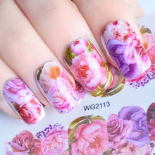 1 шт цветок для ногтей водные наклейки тату дизайн ногтей декоративные наклейки клей Маникюр слайдер инструменты для обертывания ногтей JIWG2111-2135