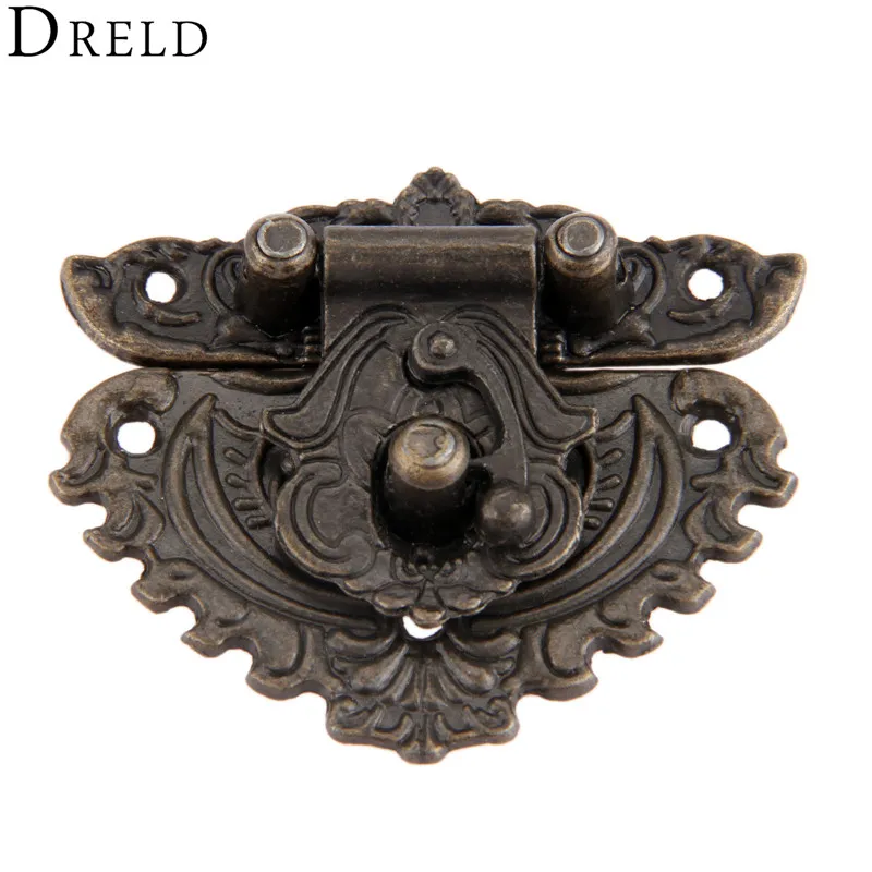 DRELD 50*56mm Antique Box Hasps Lock Catch Latches for Jewelry Chest
