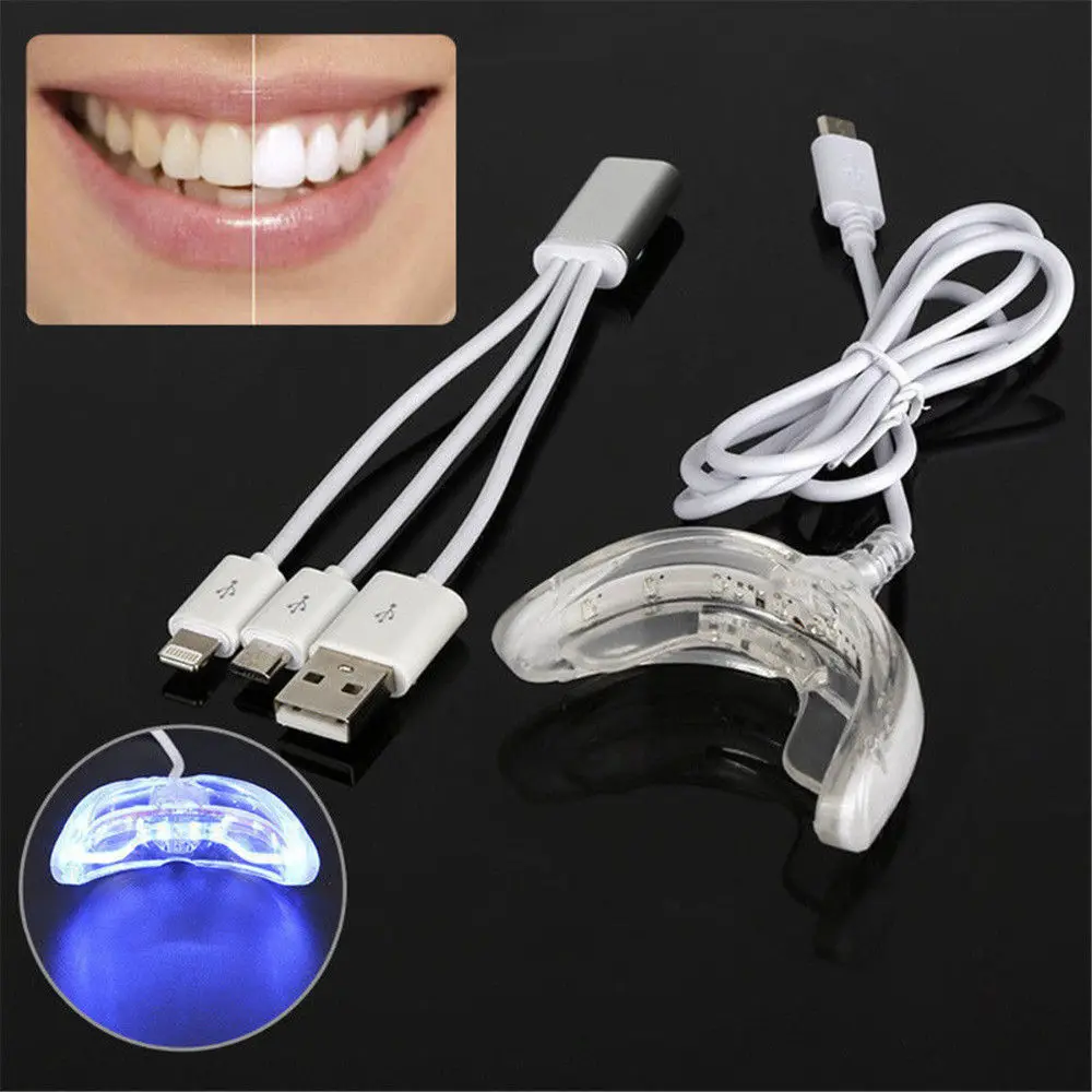 Portable Smart LED Teeth Whitening Device 3 USB Ports For Android IOS