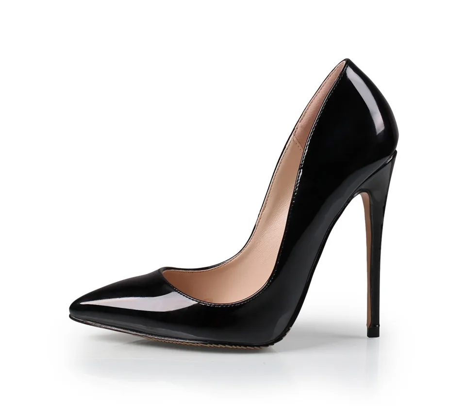 Брендовые туфли на высоком каблуке 12 см; женские туфли-лодочки на высоком каблуке; свадебные туфли; черные женские туфли на каблуке; женские туфли-лодочки на высоком каблуке; B-0159